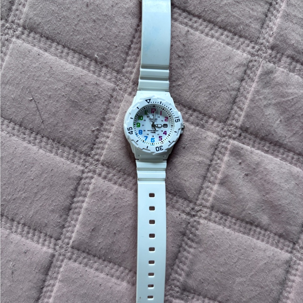 Casio White Multicolor Dial Kids Watch